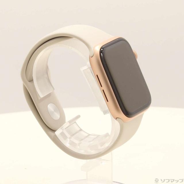 (中古)Apple Apple Watch SE 第1世代 GPS + Cellular 44mm ゴールドアルミニウムケース スターライトスポーツバンド(198-ud)_3
