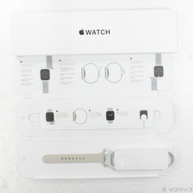 (中古)Apple Apple Watch SE 第1世代 GPS + Cellular 44mm ゴールドアルミニウムケース スターライトスポーツバンド(198-ud)_4