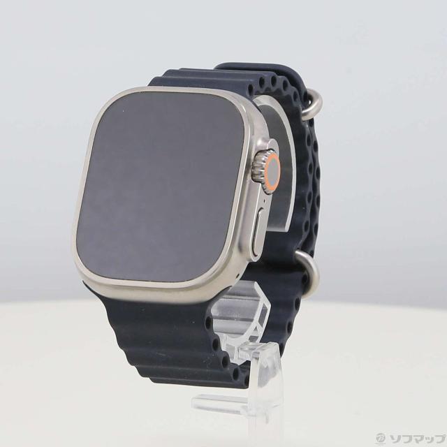 (中古)Apple Apple Watch Ultra GPS + Cellular 49mm チタニウムケース ミッドナイトオーシャンバンド(377-ud)