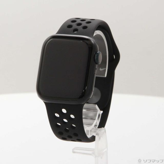 (中古)Apple Apple Watch Series 8 GPS 41mm ミッドナイトアルミニウムケース ブラック/ブラックNikeスポーツバンド(258-ud)