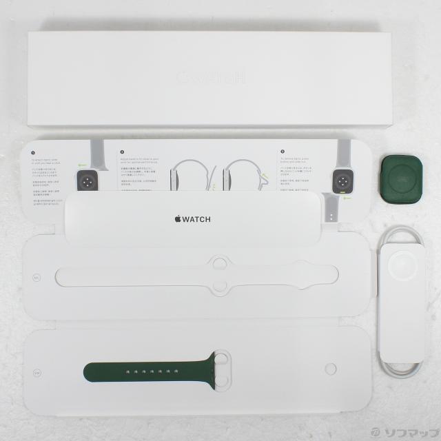 (中古)Apple Apple Watch Series 7 GPS 41mm グリーンアルミニウムケース クローバースポーツバンド(258-ud)_4