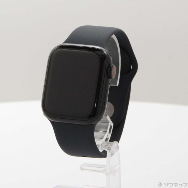(中古)Apple Apple Watch Series 9 GPS + Cellular 41mm ミッドナイトアルミニウムケース ミッドナイトスポーツバンド(377-ud)