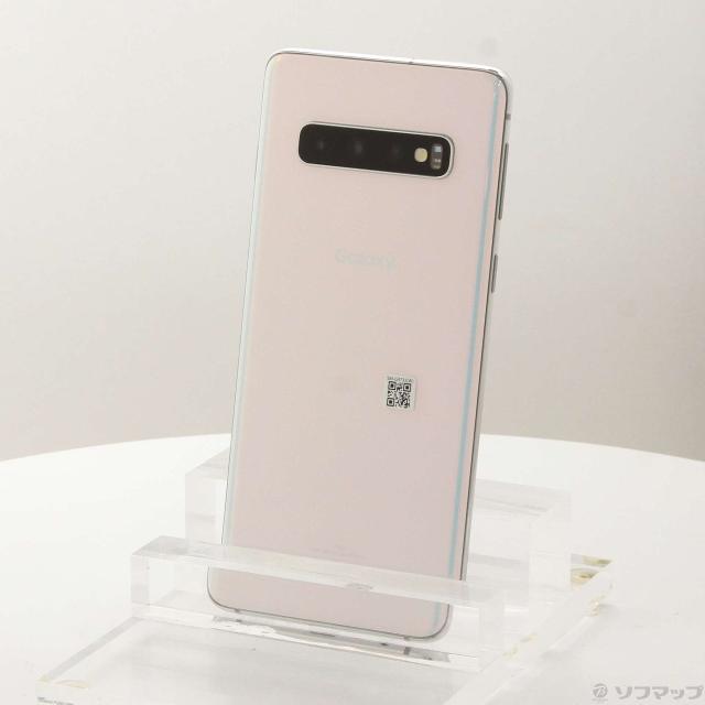 (中古)SAMSUNG GALAXY S10 128GB プリズムホワイト SCV41 auロック解除SIMフリー(348-ud)