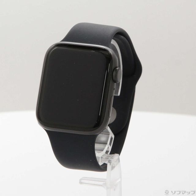 (中古)Apple Apple Watch SE 第1世代 GPS 44mm スペースグレイアルミニウムケース ブラックスポーツバンド(305-ud)