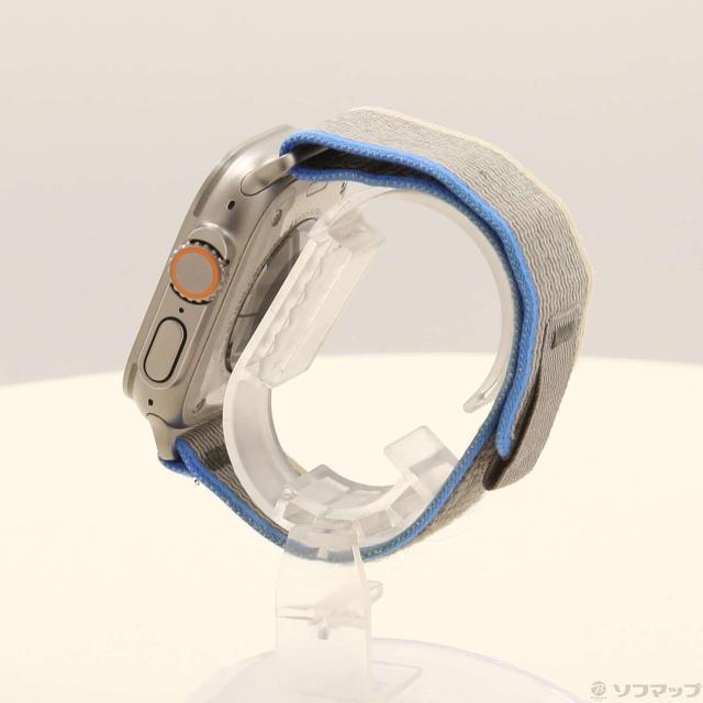 (中古)Apple Apple Watch Ultra GPS + Cellular 49mm チタニウムケース ブルー/グレイトレイルループ(377-ud)_1