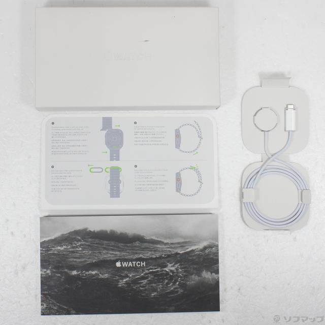 (中古)Apple Apple Watch Ultra GPS + Cellular 49mm チタニウムケース ミッドナイトオーシャンバンド(377-ud)_4