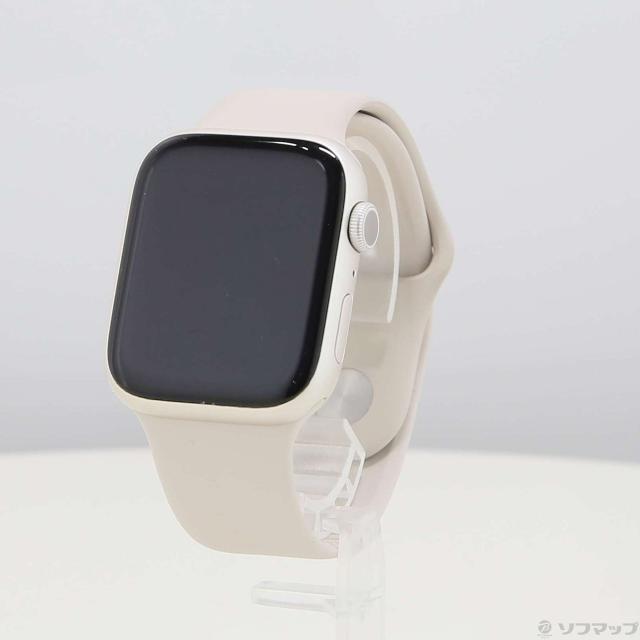 (中古)Apple Apple Watch Series 7 GPS 45mm スターライトアルミニウムケース スターライトスポーツバンド(262-ud)