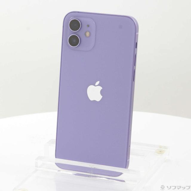 (中古)Apple iPhone12 64GB パープル MJNH3J/A SIMフリー(377-ud)