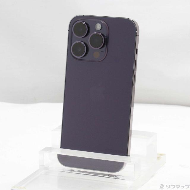 (中古)Apple iPhone14 Pro 128GB ディープパープル MQ0F3J/A SIMフリー(377-ud)
