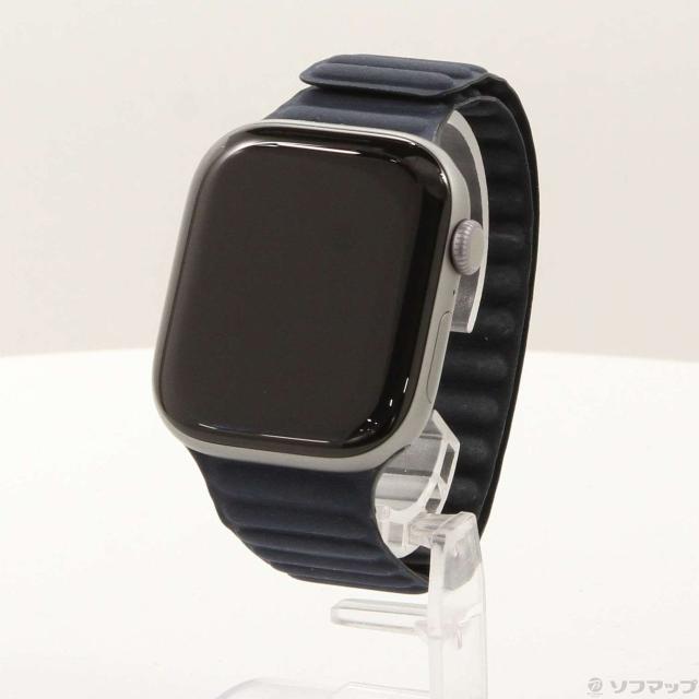 (中古)Apple Apple Watch Series 11 GPS 46mm スペースグレイアルミニウムケース ネイビーマグネティックリンク(262-ud)