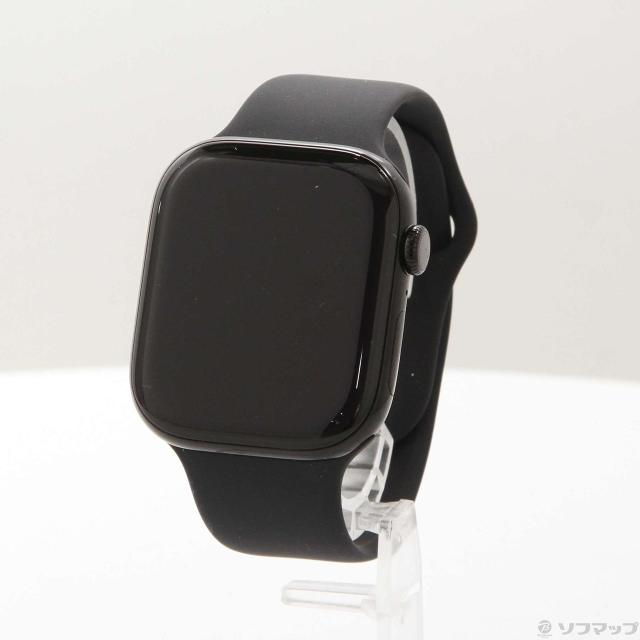 (中古)Apple Apple Watch Series 10 GPS + Cellular 46mm ジェットブラックアルミニウムケース ブラックスポーツバンド(344-ud)