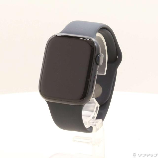 (中古)Apple Apple Watch Series 7 GPS 45mm ミッドナイトアルミニウムケース ミッドナイトスポーツバンド(198-ud)