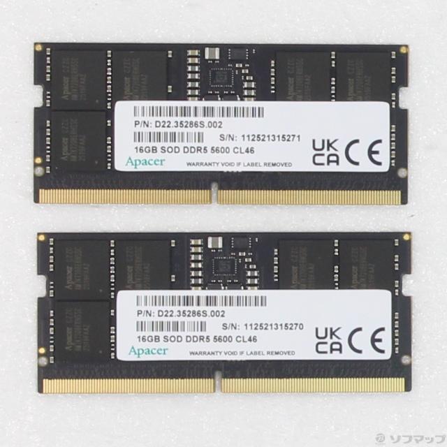 (中古)Apacer DDR5 5600 16GB 2枚組(344-ud)