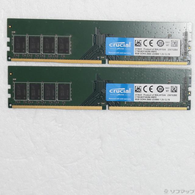 (中古)288P PC4-21300 DDR4-2666 16GB 8GB×2枚組(262-ud)