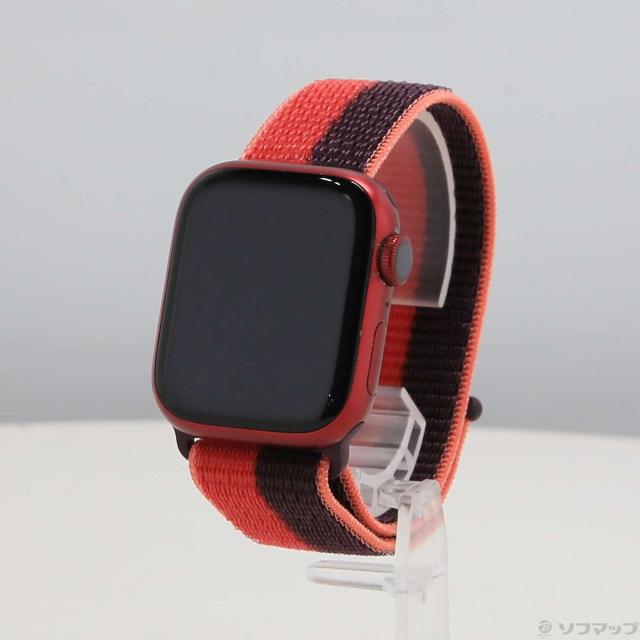 (中古)Apple Apple Watch Series 7 GPS 41mm (PRODUCT)REDアルミニウムケース (PRODUCT)REDスポーツループ(377-ud)