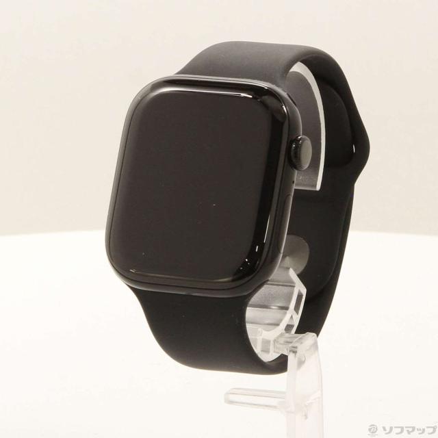 (中古)Apple Apple Watch Series 11 GPS 46mm ジェットブラックアルミニウムケース ブラックスポーツバンド(262-ud)