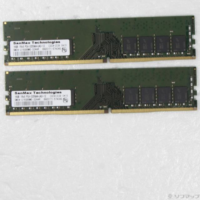 (中古)288P DDR4 PC4-25600 DDR4-3200 32GB 16GB×2枚組(262-ud)