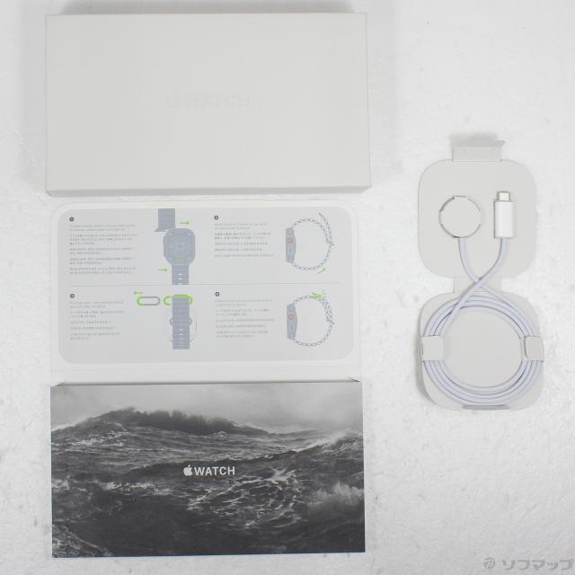 (中古)Apple Apple Watch Ultra GPS + Cellular 49mm チタニウムケース ホワイトオーシャンバンド(377-ud)_4