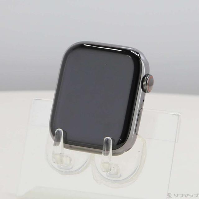 (中古)Apple Apple Watch Series 8 GPS + Cellular 45mm グラファイトステンレススチールケース バンド無し DEMO品(349-ud)