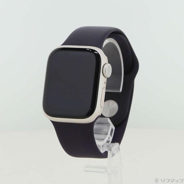 (中古)Apple Apple Watch Series 8 GPS 41mm スターライトアルミニウムケース エルダーベリースポーツバンド(377-ud)