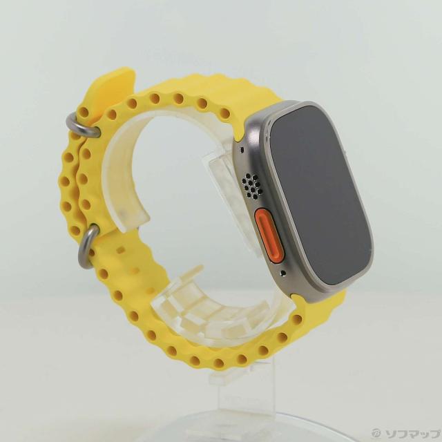 (中古)Apple Apple Watch Ultra GPS + Cellular 49mm チタニウムケース イエローオーシャンバンド(377-ud)_3