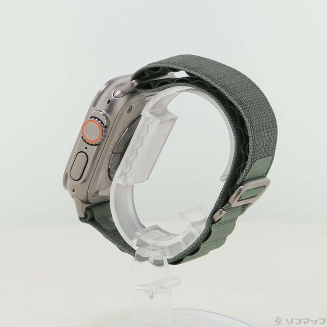 (中古)Apple Apple Watch Ultra GPS + Cellular 49mm チタニウムケース グリーンアルパインループ(377-ud)_1