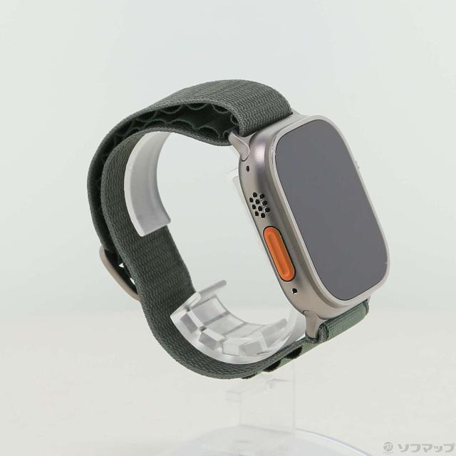 (中古)Apple Apple Watch Ultra GPS + Cellular 49mm チタニウムケース グリーンアルパインループ(377-ud)_3