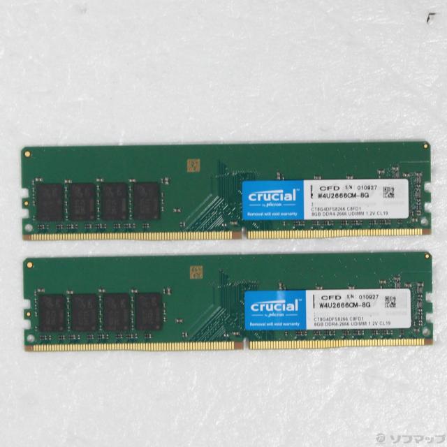 (中古)288P PC4-21300 DDR4-2666 16GB 8GB×2枚組(262-ud)