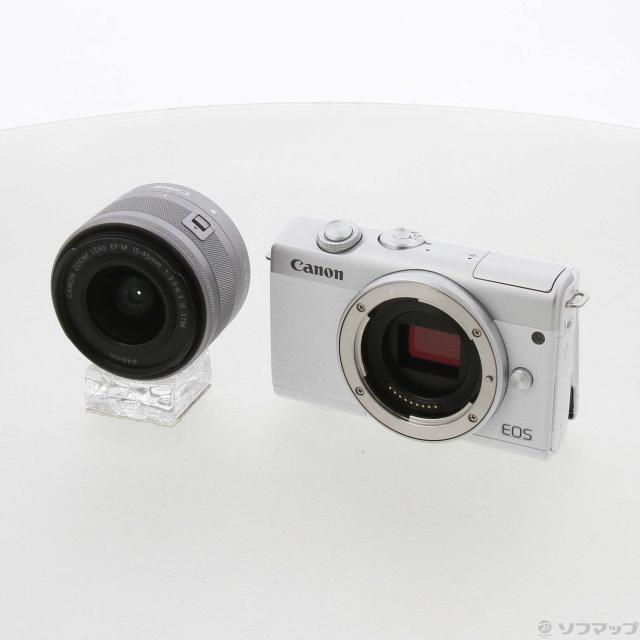 中古)Canon EOS M200 EF-M15-45 IS STM レンズキット ホワイト(368-ud)