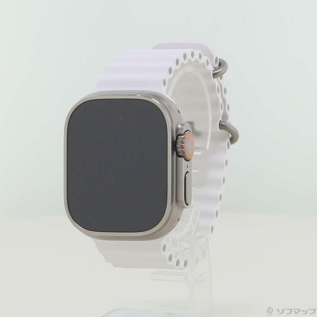 (中古)Apple Apple Watch Ultra GPS + Cellular 49mm チタニウムケース ホワイトオーシャンバンド(269-ud)