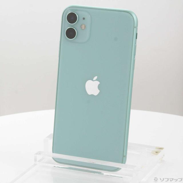 (中古)Apple iPhone11 64GB グリーン MHDG3J/A SIMフリー(377-ud)