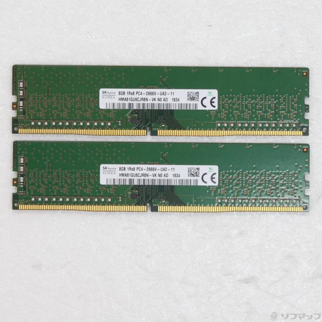 (中古)288P PC4-21300 DDR4-2666 16GB 8GB×2枚組(377-ud)
