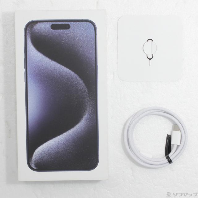 (中古)Apple iPhone15 Pro Max 256GB ブルーチタニウム MU6T3J/A SIMフリー(377-ud)