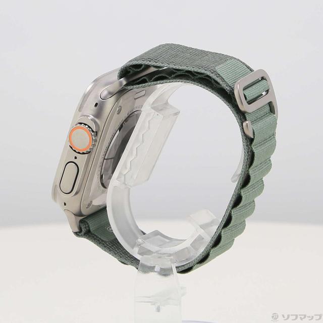 (中古)Apple Apple Watch Ultra GPS + Cellular 49mm チタニウムケース グリーンアルパインループ(377-ud)_1