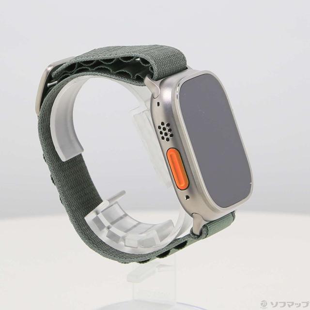 (中古)Apple Apple Watch Ultra GPS + Cellular 49mm チタニウムケース グリーンアルパインループ(377-ud)_3