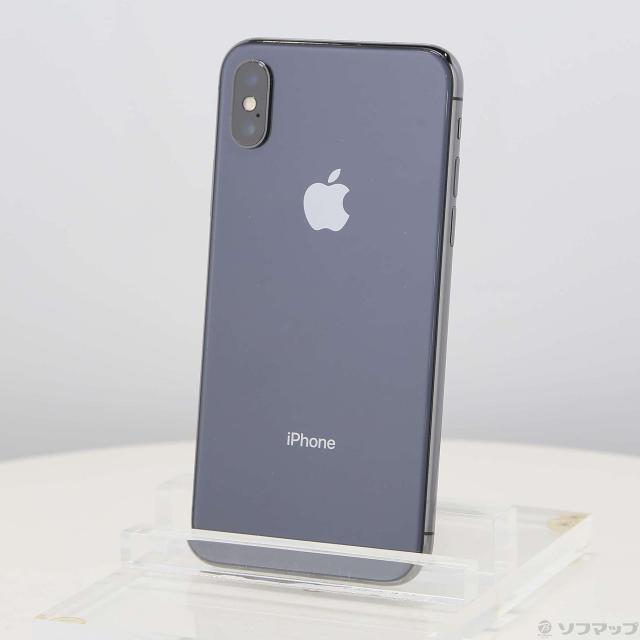 (中古)Apple iPhoneX 256GB 空白文字薄墨色 NQC12J/A SIM無償性(247-ud)