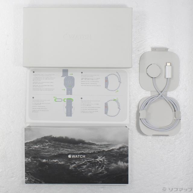 (中古)Apple Apple Watch Ultra GPS + Cellular 49mm チタニウムケース ミッドナイトオーシャンバンド(377-ud)_4