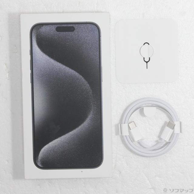 (中古)Apple iPhone15 Pro Max 256GB ブラックチタニウム MU6P3J/A SIMフリー(377-ud)