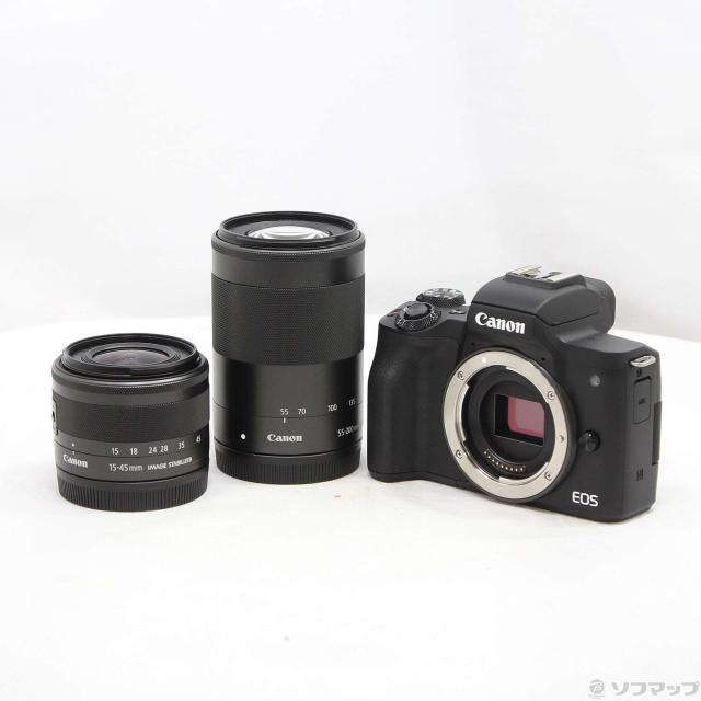 キヤノン EOS Kiss M ダブルズームキット ブラック キヤノン Canon EOS 