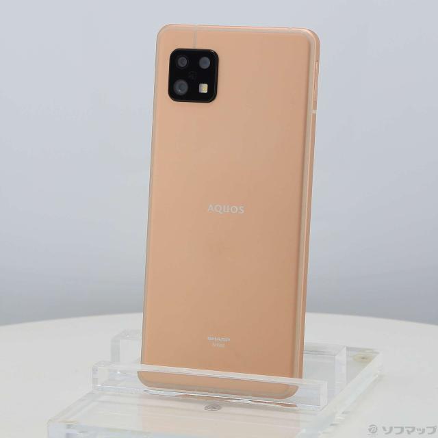 (中古)SHARP AQUOS sense6 64GB ライトカッパー SHG05 au SIMフリー(269-ud)