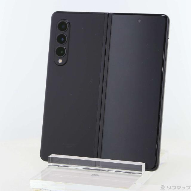 (中古)SAMSUNG Galaxy Z Fold3 5G 256GB ファントムブラック SCG11 au SIMフリー(348-ud)