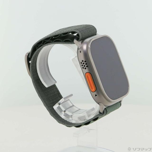 (中古)Apple Apple Watch Ultra GPS + Cellular 49mm チタニウムケース グリーンアルパインループ(352-ud)_3