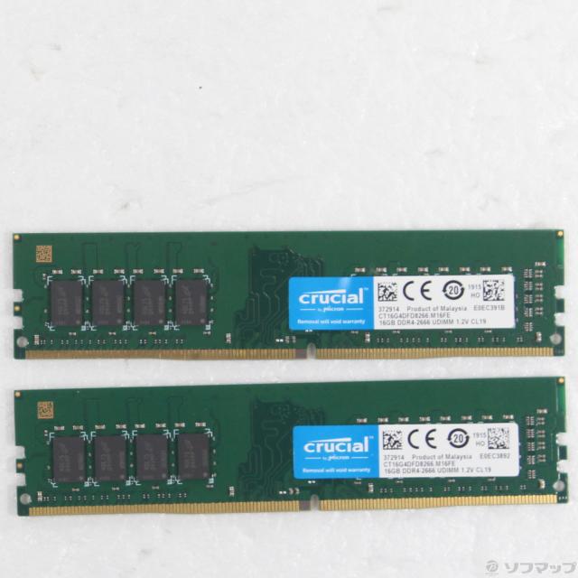(中古)Crucial CT2K16G4DFD8266 32GB 16GB×2枚組(262-ud)