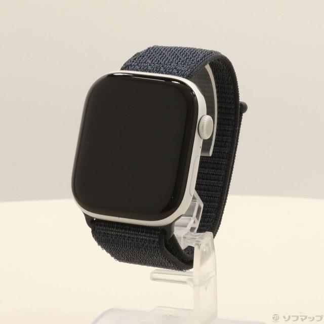 (中古)Apple Apple Watch Series 10 GPS 46mm シルバーアルミニウムケース インクスポーツループ(276-ud)