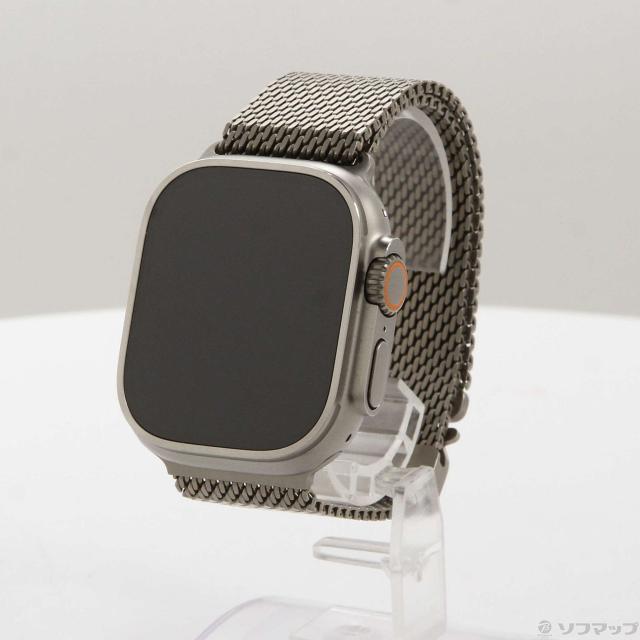 (中古)Apple Apple Watch Ultra 3 GPS + Cellular 49mm ナチュラルチタニウムケース ナチュラルチタニウムミラネーゼループ(262-ud)