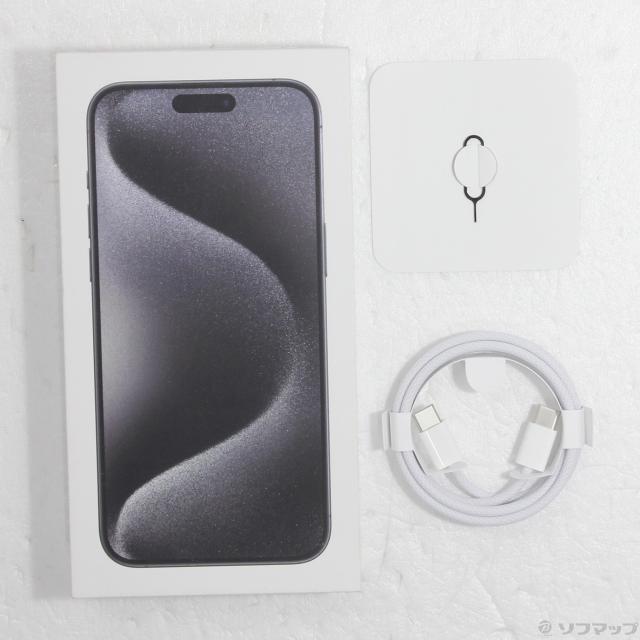 (中古)Apple iPhone15 Pro Max 256GB ブラックチタニウム MU6P3J/A SIMフリー(377-ud)