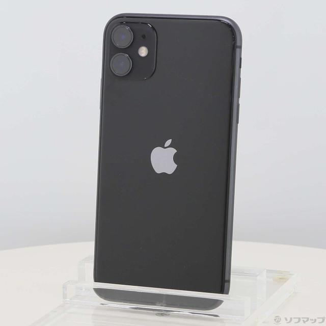 (中古)Apple iPhone11 64GB ブラック NWLT2J/A SIMフリー(247-ud)