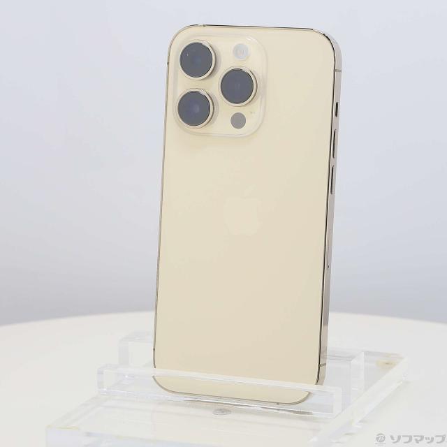 (中古)Apple iPhone14 Pro 128GB ゴールド MQ073J/A SIMフリー(269-ud)