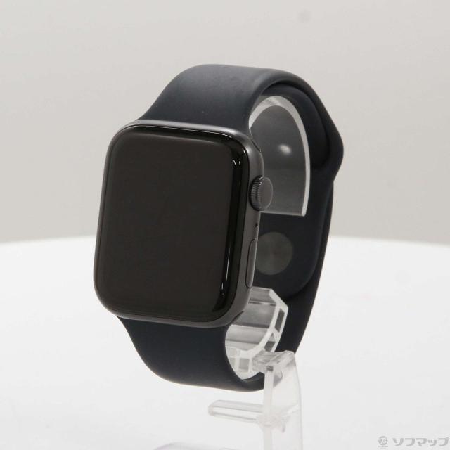 (中古)Apple Apple Watch SE 第1世代 GPS 44mm スペースグレイアルミニウムケース ミッドナイトスポーツバンド(377-ud)