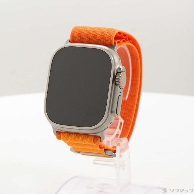 (中古)Apple Apple Watch Ultra GPS + Cellular 49mm チタニウムケース オレンジアルパインループ(262-ud)